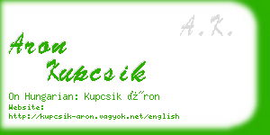 aron kupcsik business card